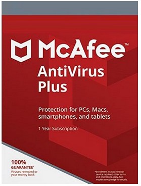 Mcafee Antivirus Plus 1 Year 1 User 10 Device Product key - Click Image to Close